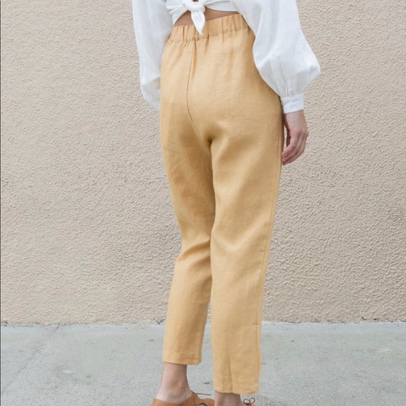 MATE the Label Willow Linen Pant, ochre, XS - Picture 2 of 6